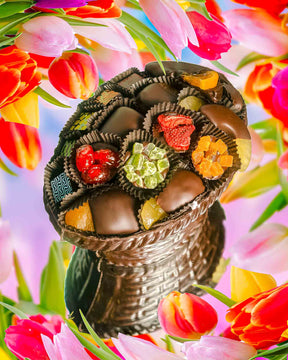 Edible Chocolate Easter Basket - Luxury Dark Chocolate Oval