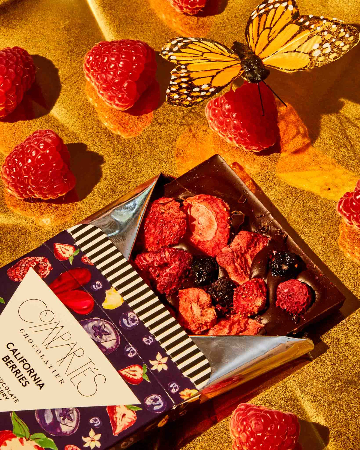 Luxury Dark Chocolate Bar Vegan California Berries